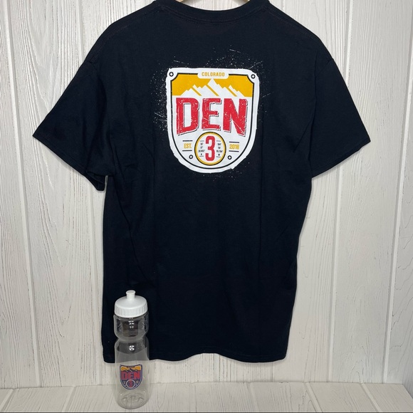Amazon DEN3 T-Shirt Tee & Water Bottle NWOT Large Black - Picture 1 of 9